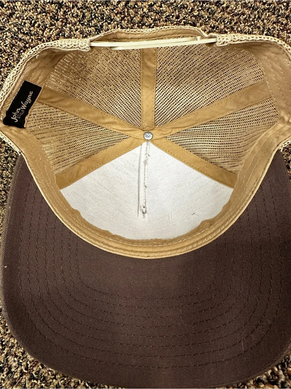 John Wayne GRIT Trucker Hat - Brown with Yellow Patch